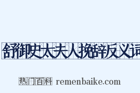 舒御史太夫人挽辞反义词是什么意思的图片